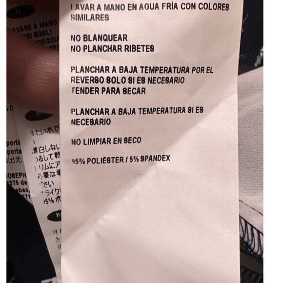 Joseph Ribkoff navy blue white floral wide legs belted crop pants size 14 - Picture 4 of 13